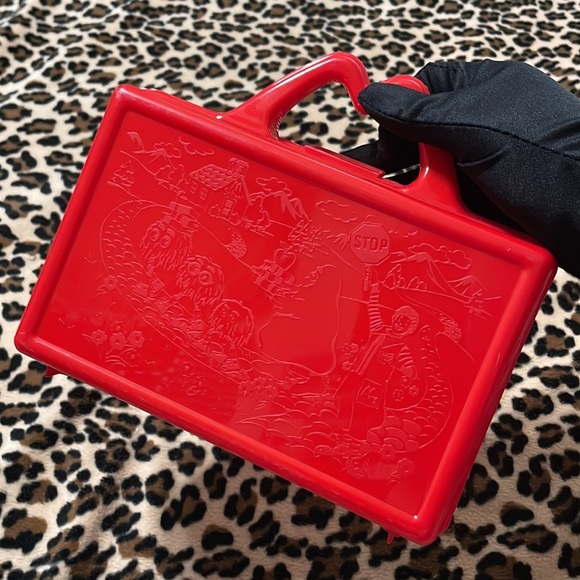 Vintage 1988 MCDONALDS Happy Meal Toy ❤️ On The Go Lunch Box Red Pencil Case 80s - Picture 1 of 17